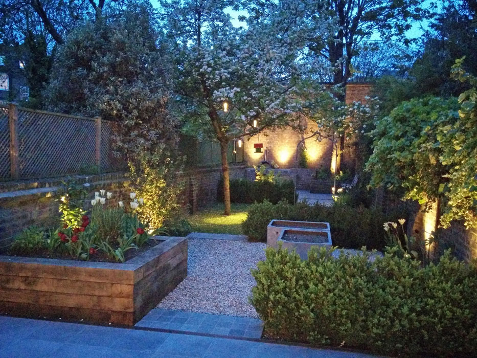 The garden at night
